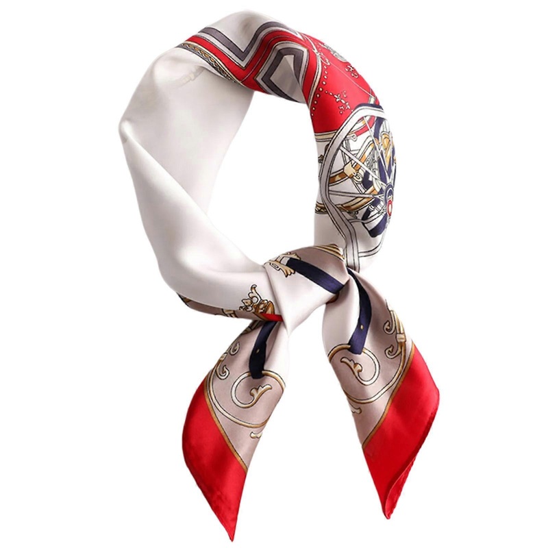 Elegant Printed Silk Scarf for Women Unique Designing Square Neckerchief Soft and Breathable Fabric Headwrap Scarf  Red | Fruugo SG