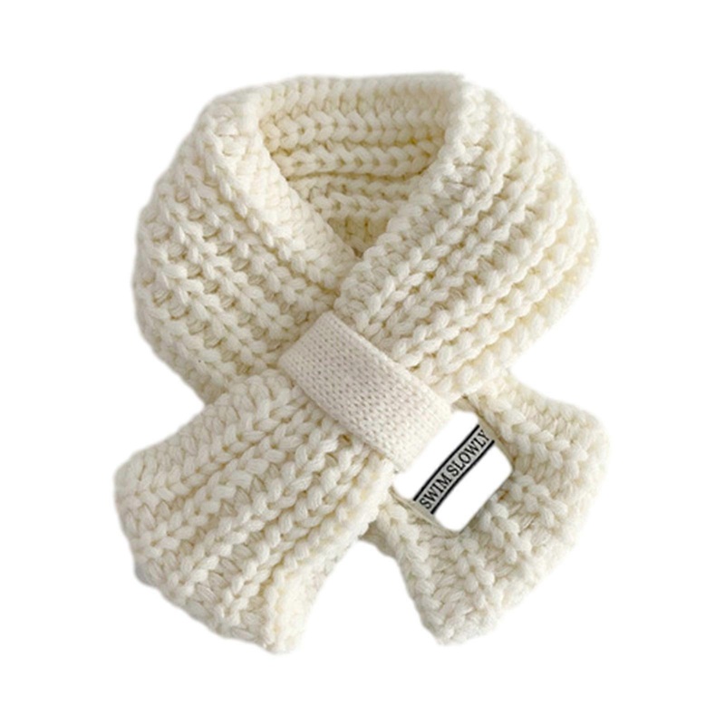Fashionable Knitted Scarf for Kids Winter Warmth Neck Warmer Boys Girls Knitting Neckerchief Trendy Windproof Neck Cover  Milky white | Fruugo SG