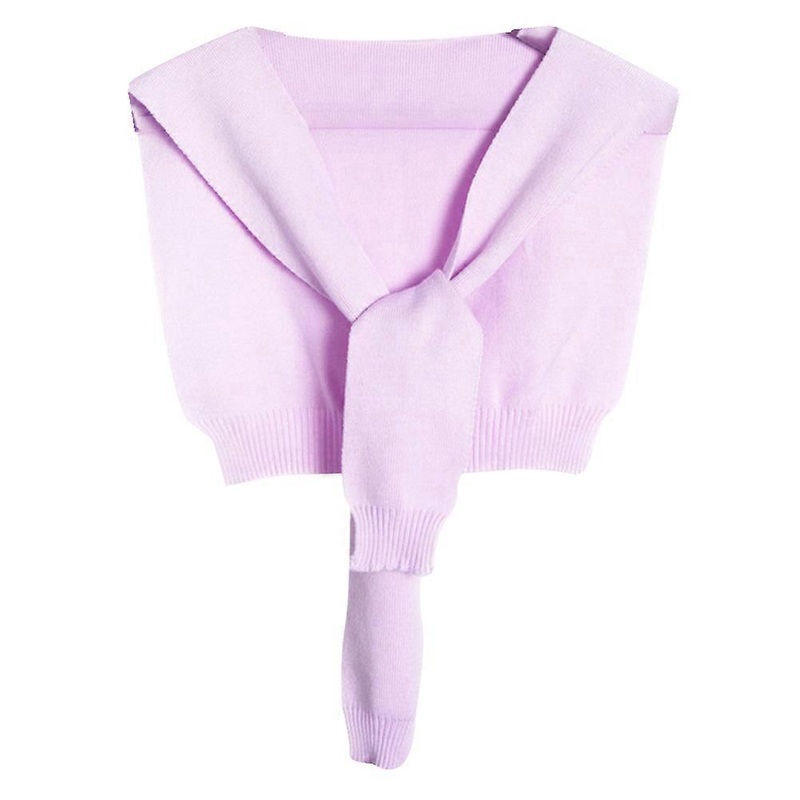 Knitted Scarf Faux Collar Shawl Solid Color Knotted Knitting Ladies Outer Warmth Neck Protection Purple 90x40x0.5cm 1Pcs | Fruugo SG