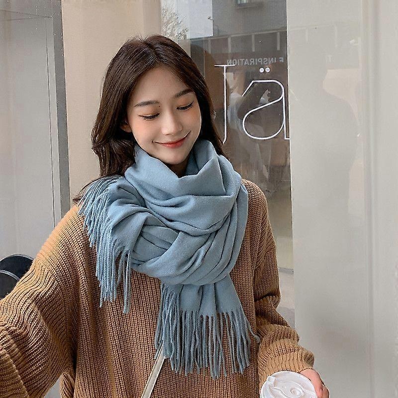 Large Soft Cashmere Feel Cashmere Shawl Wrap Lightweight Scarf (blue ash) | Fruugo SG