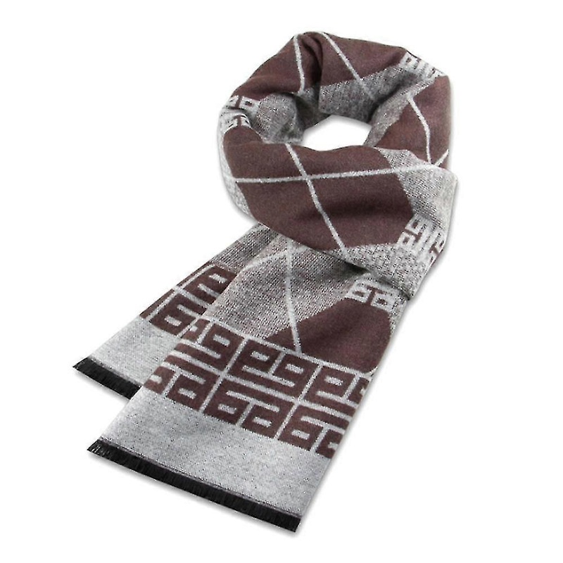 Men’s Winter Warm Cashmere Scarf LatticeBrown | Fruugo SG