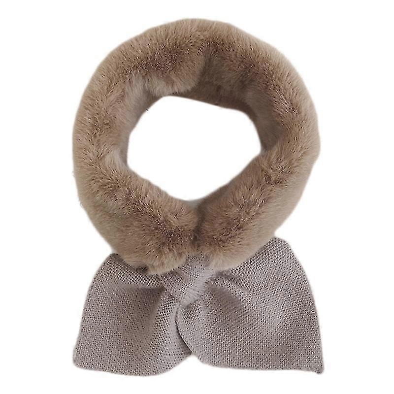 Women Fuzzy Plush Knit Cross Collar Scarf Winter Warm Loophole Neckerchief Wrap | Fruugo SG