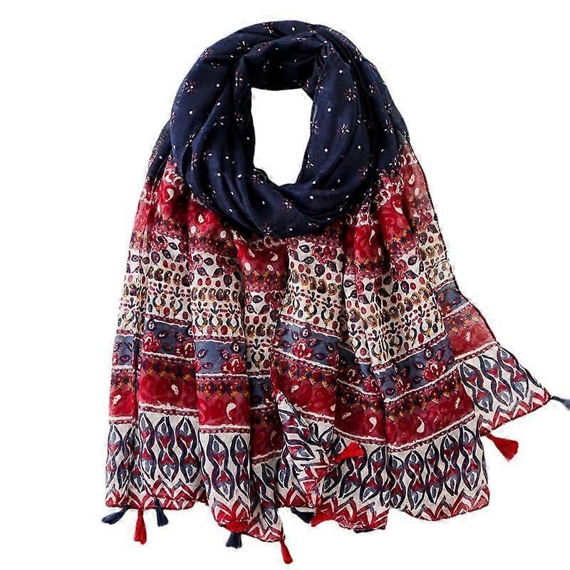 Women’s Boho Scarf Lightweight Floral Print Scarf Fall/Winter Fashion Fringe Scarf Shawl,Birthday Gift,Christmas Gift-SL1903-010 | Fruugo SG