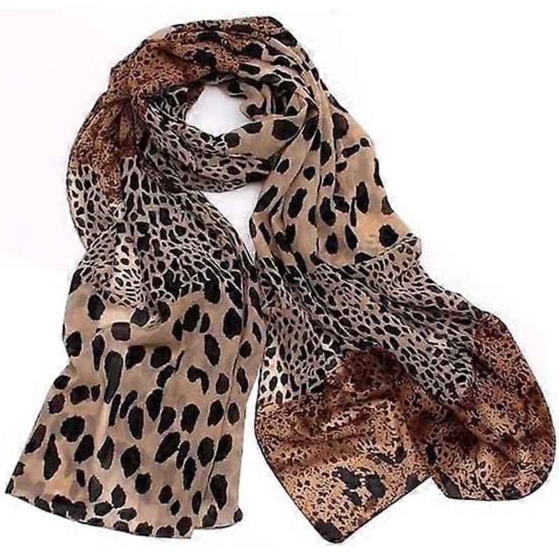 Women’s Long Scarf Soft Leopard Print Chiffon Silk Scarves Neck Scarf Shawl Stole Wrap Ladies Clothing Accessory | Fruugo SG