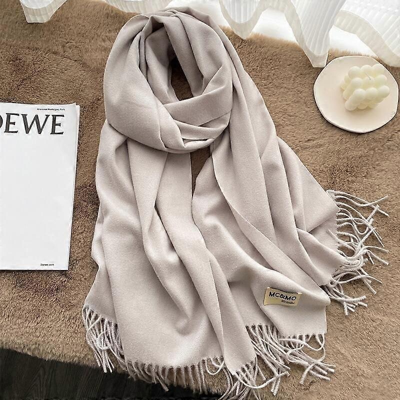 Women’s Thick Soft Wool Cashmere Shawl Scarf – Warm Solid Shawl-Beige | Fruugo SG
