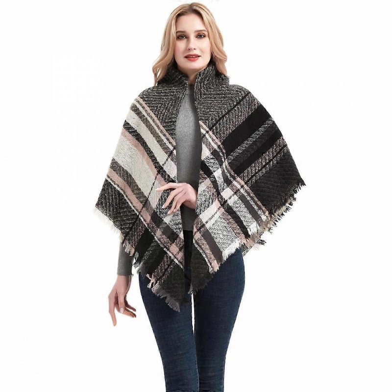 Womens Chunky Plaid Tartan Checked Soft Brushed Scarf Wrap Tassel TrimsGreen Orange | Fruugo SG