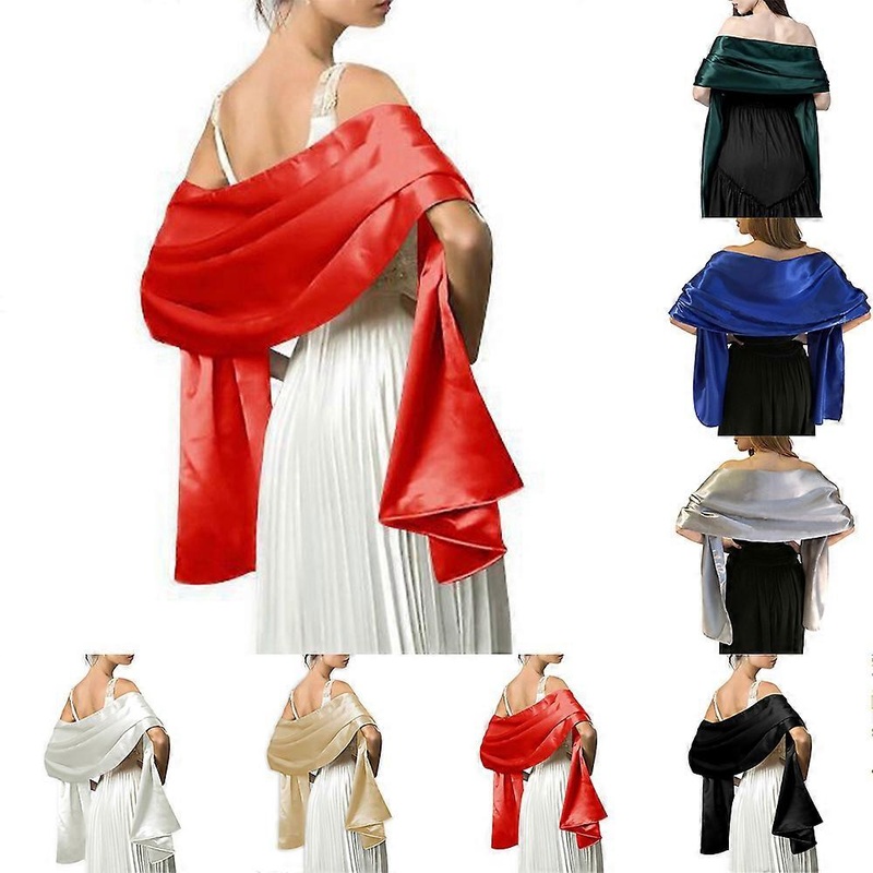 Womens Solid Satin Dress Shawls Evening Party Wraps Bridal Wedding Shawls Cape | Fruugo SG