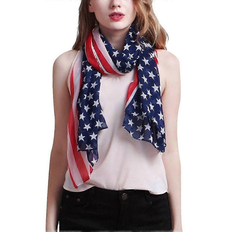 1PC American Flag Scarf Chiffon Shawl Fashion Neck Wrap All-match Sunscreen Cape for Girls and Women | Fruugo SG