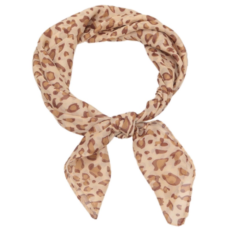 65cm Leopard Print Silk Scarf for Women Girls Short Necktie Scarf Fashionable Multifunction Accessory for Any Outfit  khaki | Fruugo SG