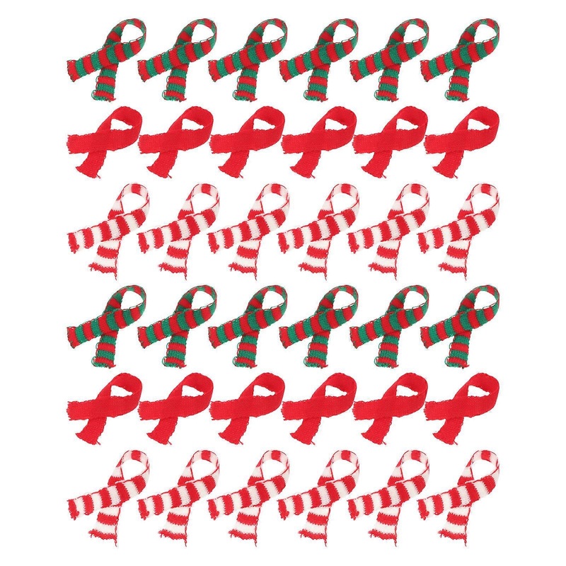 Christmas Scarf Miniature Knitted Mini Scarf Scene Layouts Decor Red 30Pcs | Fruugo SG