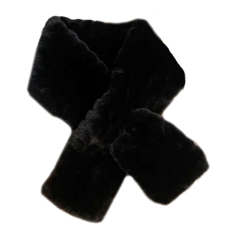 Crossed Scarf Winter Warm Furry Faux Furs Neckerchief Double Side Neck Gaiter Stylish Neck Scarf for Adult Women Student | Fruugo SG