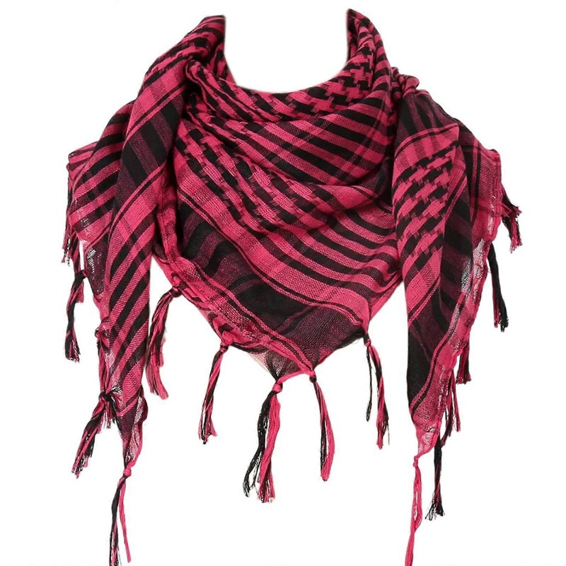Desert Shemagh Scarf Soft Fringed Arab Headscarf Unisex Keffiyeh Bandana Unisex Headwrap Arabian Scarf Head Covering  rose red | Fruugo SG