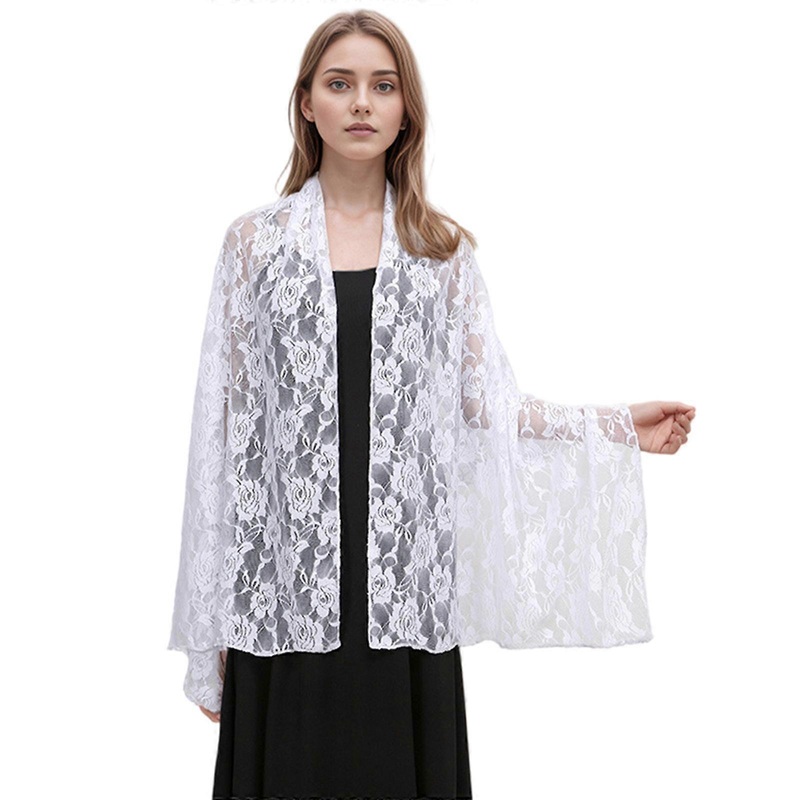 Elegant Lace Shawl for Women Soft Lace Rose Flower Shoulder Wrap Fashion Accessory for Evening Dresses and Parties  White | Fruugo SG