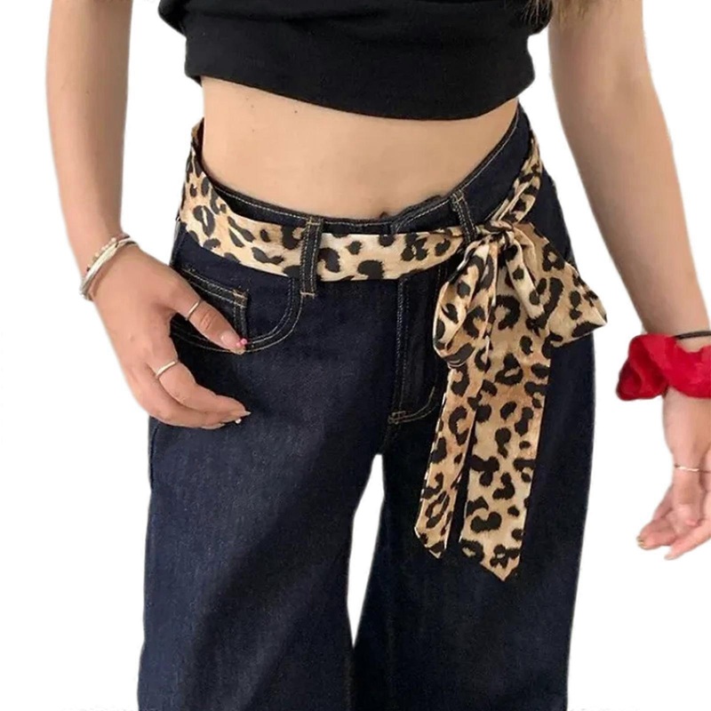 Elegant Long Skinny Scarf Leopard Pattern Stylish Narrow Neck Band Headwrap Belt Neckerchief for Ladies Bag Handle Wrap  leopard print | Fruugo SG