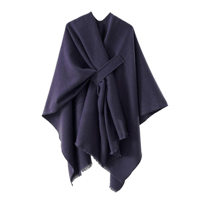 Elegant Open Front Warm Poncho Shawl Wrap for Women Soft Warm Cape Stylish Oversized Scarf Wrap Poncho  Navy Blue | Fruugo SG