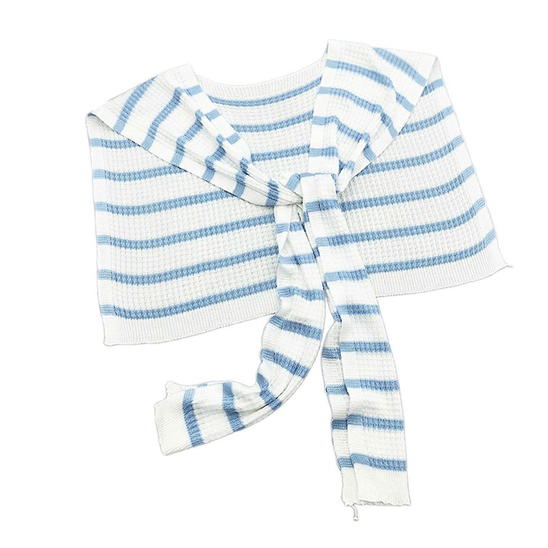 Fashionable Crochet Stripe Shawl Poncho for Girl Thin Shawl Wrap for Beach Parties Sun Protective Shawl Women Half Shirt  Sky Blue | Fruugo SG
