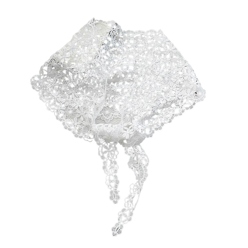 Fashionable Flower Bandana Headwear For Women Triangular Design Hollowout Head Scarf Perfect For Travel And Casual Wear  White | Fruugo SG