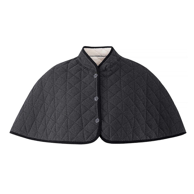 Women’s Winter Fleece Lined Ponchos Capes Coat Warm Soft Button Front Quilted Shawls Shoulder Brace Wrap Short Cloak  Dark Grey | Fruugo SG