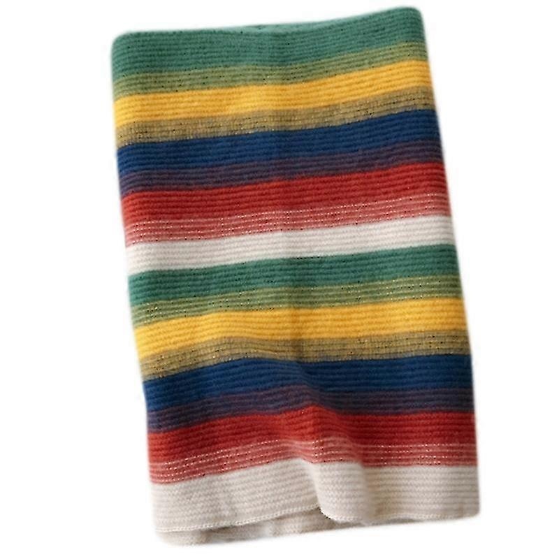 Women Winter Knit Thicken Warm Long Scarf Rainbow Vertical Striped Shawl Wrap | Fruugo SG