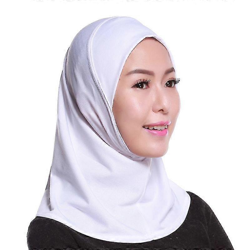 Womens Muslim Cotton Mini Hijab Head Scarf Solid Color Full Cover Inner Cap Islamic Arab Wrap Shawl Turban Hat Headwear | Fruugo SG