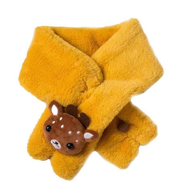 All-Match Scarf Warm Neck Cover Faux Rabbit Yellow 80X11cm Childrens Winter Snowy Days 1Pc | Fruugo SG