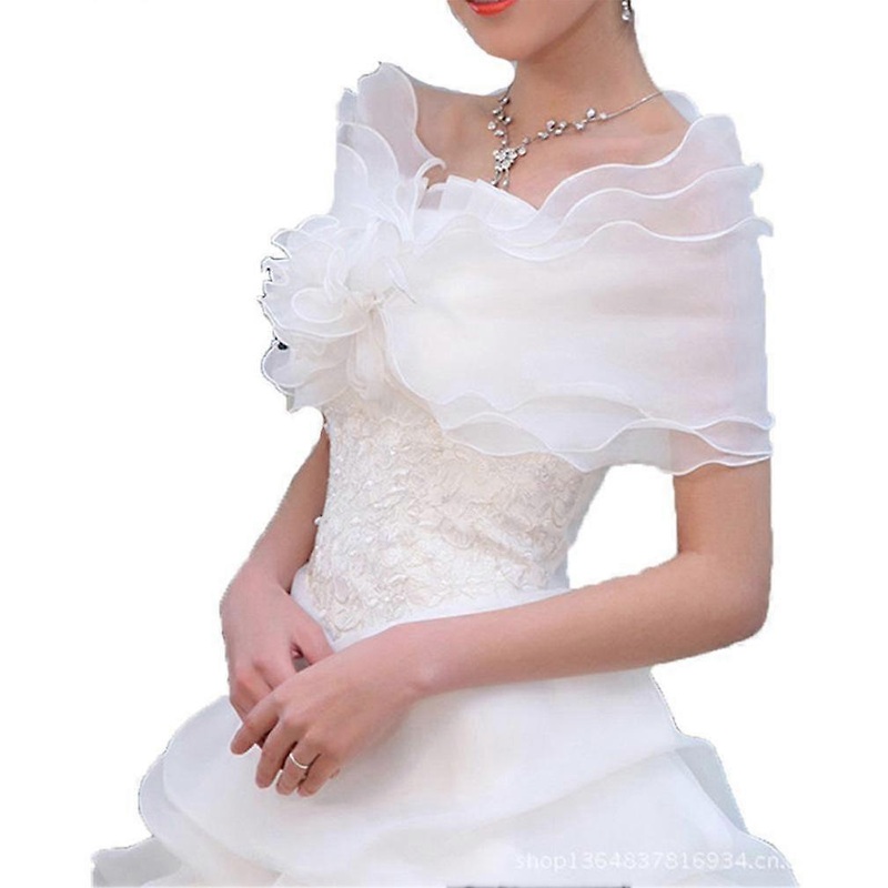 Chiffon Bridal Laced Cape Short Capelet Summer Wedding Gauze Shoulder Tippet Stoles | Fruugo SG
