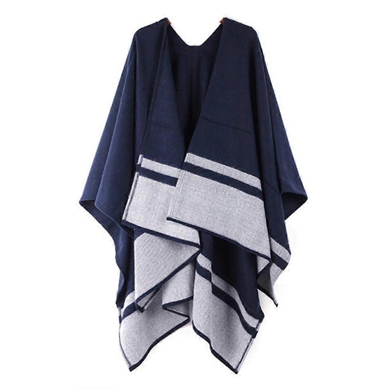 Dual Sided Scarf Elegant Shawl Wrap Warm Poncho for Lady | Fruugo SG