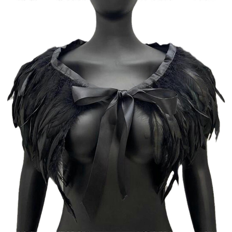 Elegant Feather Shawl for Women Photography Perfect for 1920s Feather Shrug Halloween Cosplay and Evening Dresses  Black | Fruugo SG
