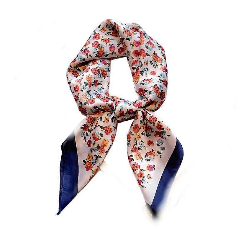 Flower Print Scarf Small Square Scarf Women’s Imitation Silk Scarf | Fruugo SG