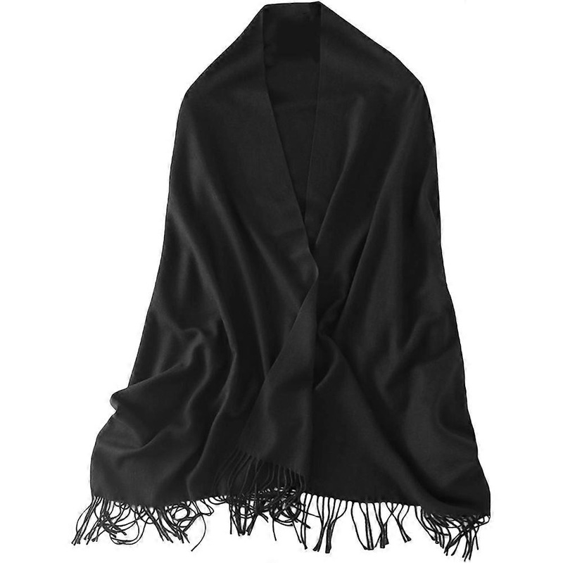 Ladies Shawl Wrap Warm Fashion Soft Versatile Scarf Women Winter Accessory 200x70cm Black 1Pack | Fruugo SG