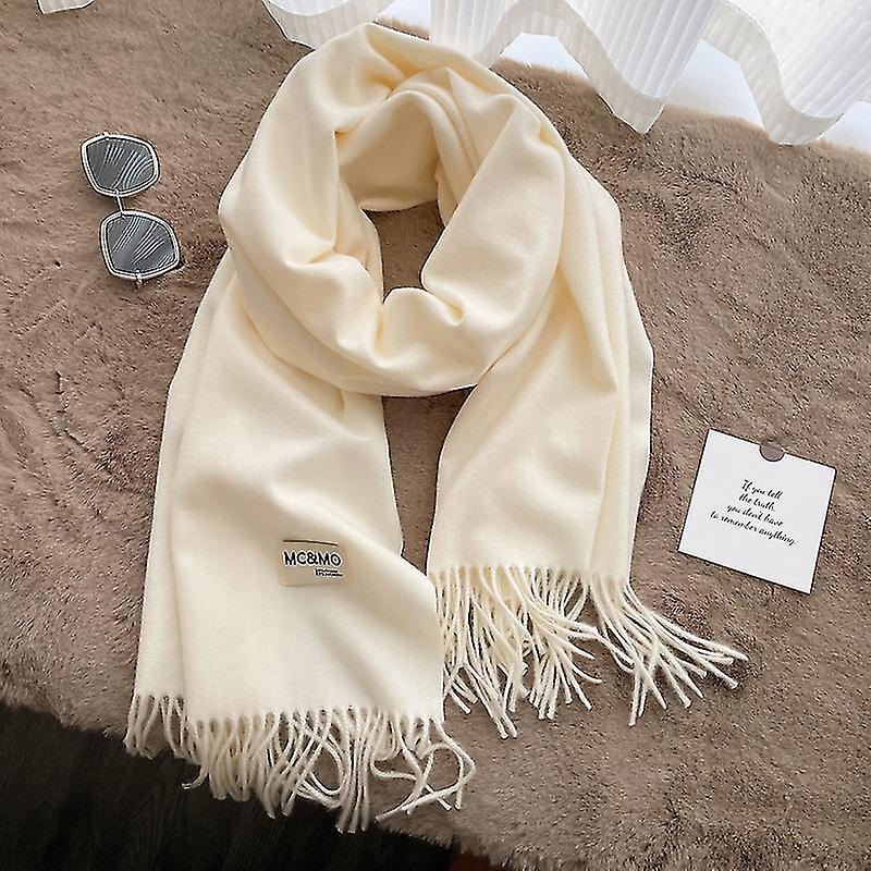 Women’s Thick Soft Wool Cashmere Shawl Scarf – Warm Solid Shawl-white | Fruugo SG