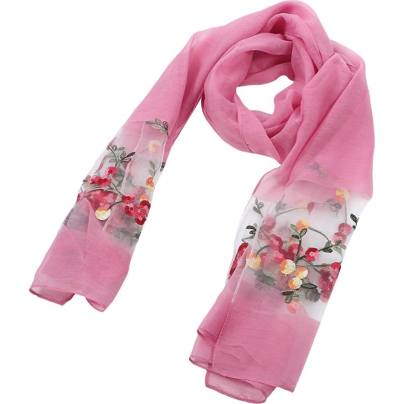 Women Shawl Wraps Pink Organza Uv Protection Rectangular Summer 1Pcs | Fruugo SG