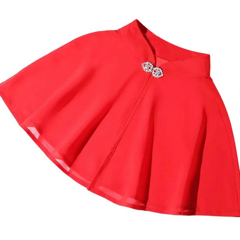 Women Wrap Shawl Elegant Chiffon Pashmina Shoulder Wrap for Evening Party Elegant Cloak Wrap for Cheongsam Faux Collar  Red | Fruugo SG