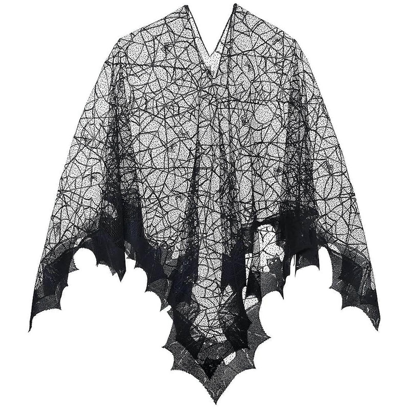 Halloween Webs Shawl Poncho Lace for Women Lady Dark Shawl Proms Sexy Webs Poncho Shawl for Cosplay  Black | Fruugo SG