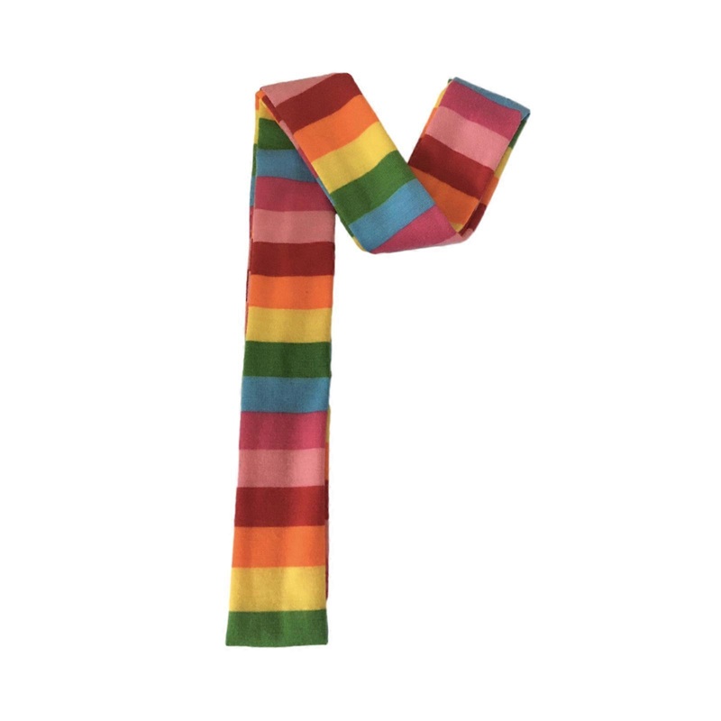 Harajuku Punk Style Long Scarf Rainbow Striped Y2K Girl Scarves Skinny Neckerchief Warm Wrap for Women Men All Seasons  Orange rainbow | Fruugo SG