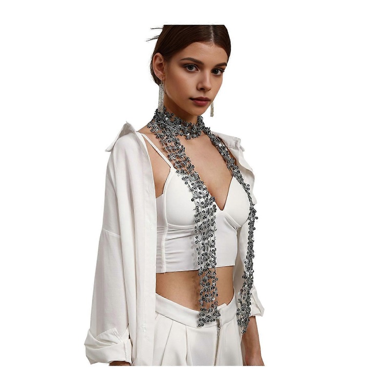 Women Scarf Shiny Sequin Flower Shape Hollow Design Scarf Glitter Embellished Thin Scarf Fashion | Fruugo SG