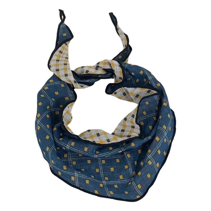 Double Sided Checkered Cotton Scarf Fashion Neck Wrap Hair Bandana Bag Charm Scarf MultiPurpose Women Fashion Accessory  Hidden blue yellow | Fruugo SG