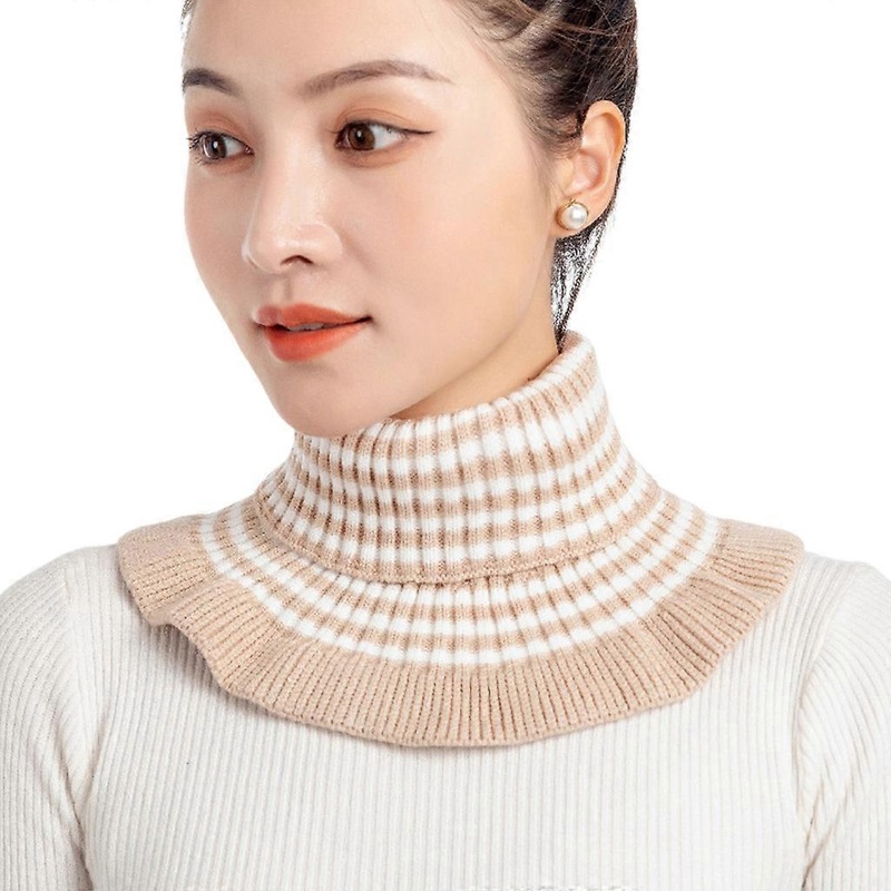 Fake Collar Scarf Knitted Elastic False Collars Scarves Warm Winter Cycling Windproof Ruffles Detachable Wrap for Women Men | Fruugo SG