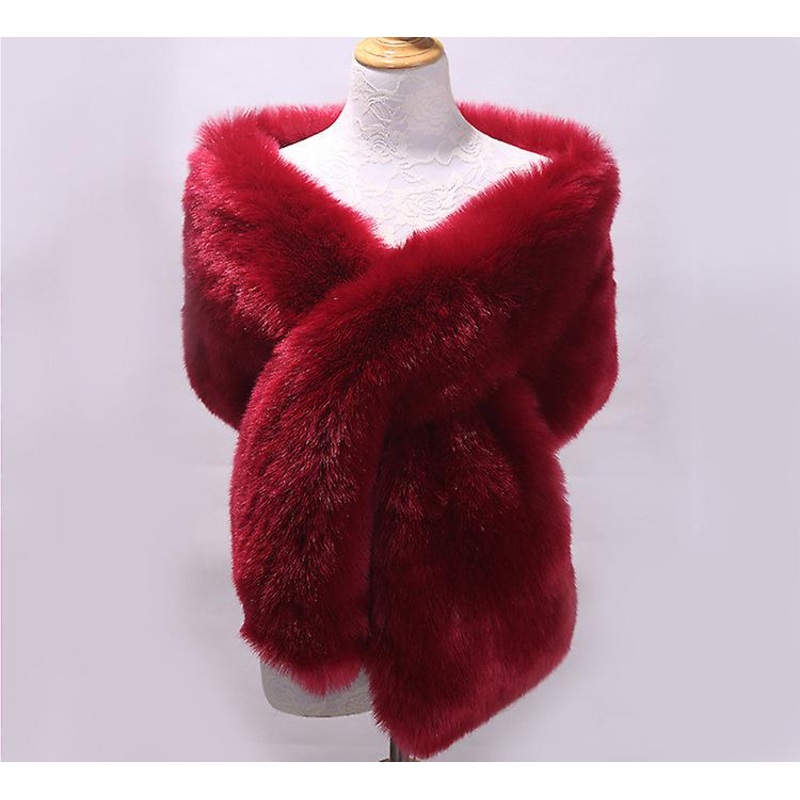 Faux Fur Fox Hair Bride Evening Dress Thickened Cape Cape Scarf Style04 | Fruugo SG