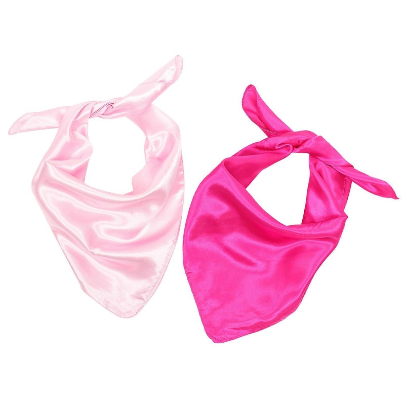 Female Scarf Girls Neck Accessory Parties Travel Assorted Color Square Shawl 2Pcs | Fruugo SG