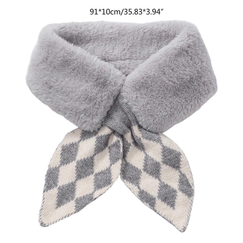 for Cross Scarf Faux Fur Collar Soft Women Scarf Outdoor Neckerchief Plush Neck Warmer Winter Scarves Wrap Girls Elegant  Gray | Fruugo SG