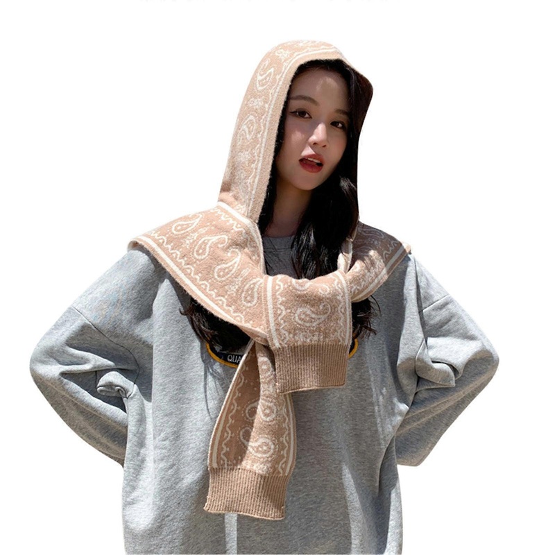 Hooded Shawl Wrap Crochet for Head Scarf One Piece Scarf Crochet Knit Hat For Women Hooded Hat Hooded Scarf Hat  Beige | Fruugo SG