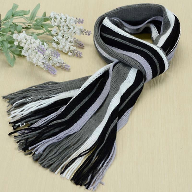 Mens Winter Striped Scarves Tassel Long Scarf Fringe Shawl Wrap Warmer Stole | Fruugo SG