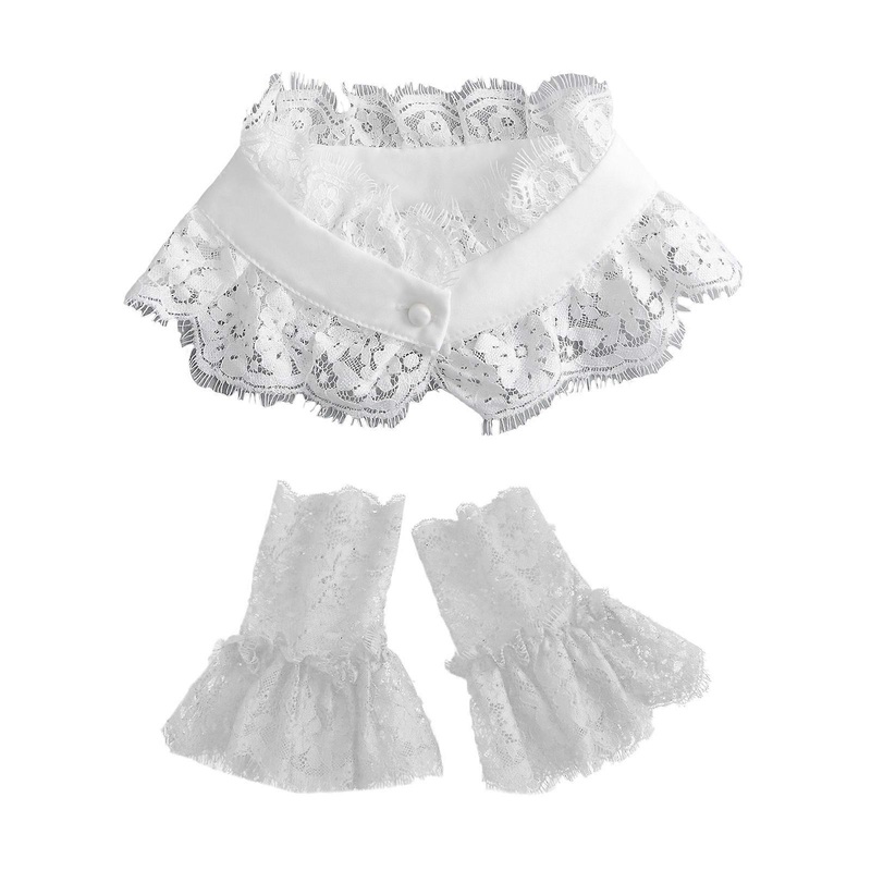 Women Eyelash Floral Lace Detachable False Collar Choker Necklace with Ruffled Wrist Cuffs Half Shirt Clothing Accessory  White | Fruugo SG