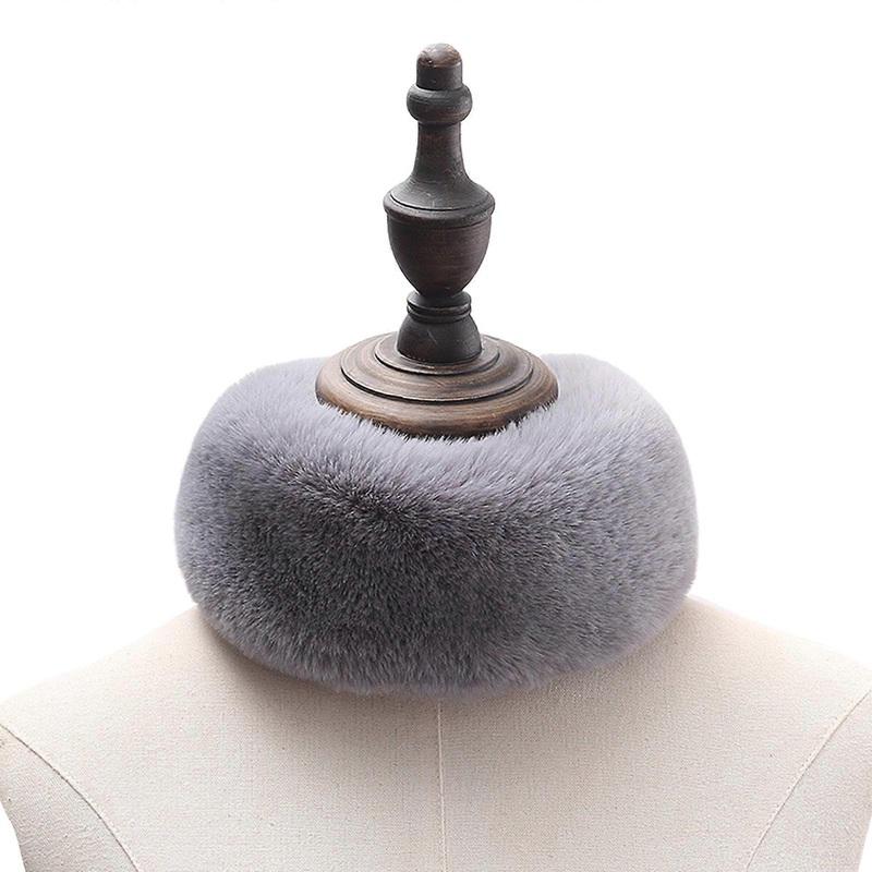 Women Ladies Rabbit Neckerchief Short Neck Scarf Elegant Neck Warmer Wrap Elegant Warm Scarves Magnetic Buckle  Dark Grey | Fruugo SG