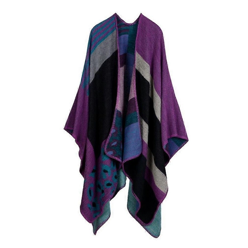 Women’s Poncho Thicken Blanket Shawl Wrap Cardigan Coat Cashmere Feel | Fruugo SG