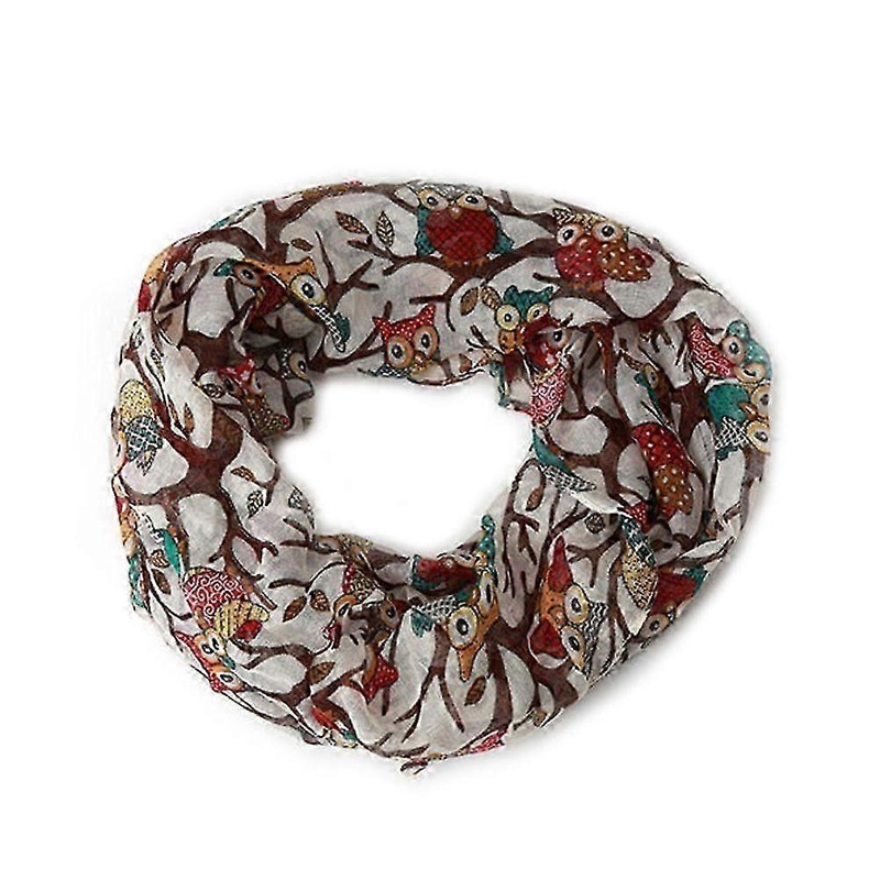 Women Vintage Owl Pattern Print Long Soft Cotton Voile Scarf Shawl Wrap Scarves | Fruugo SG