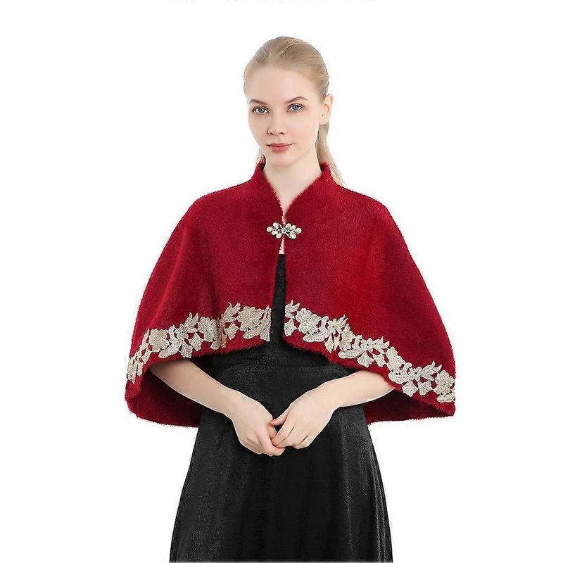 Women Winter Faux Fur Cape Bride Dress Wedding Outwear Capelets | Fruugo SG