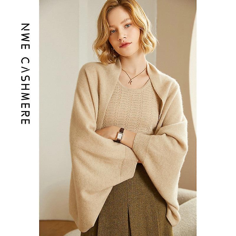 100% Pure Cashmere Knitted Shawl Autumn And Winter Thick Outer Wear Fashionable Warm New Shoulder Pad For Women | Fruugo SG