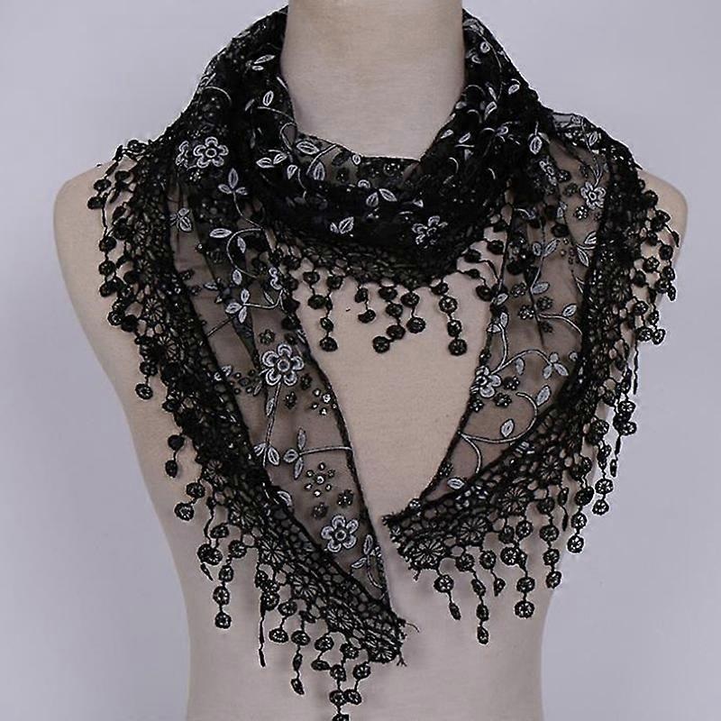 1Pc Women Fashion Triangle Wrap Lady Shawl Flower Lace Scarf Shawls | Fruugo SG